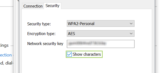 قسمت Network security key ر