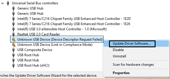 رفع ارور USB Device not Recognized Error Code 43