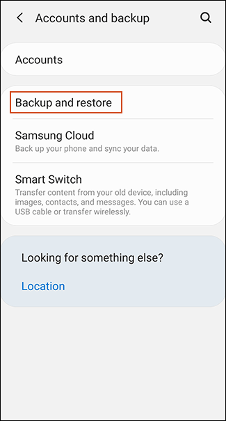 گزینه Backup and Restore