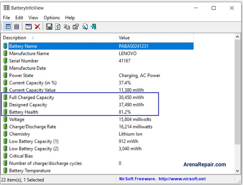 Batteryinfoview