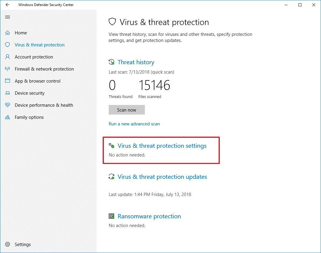 Windows Defender Antivirus