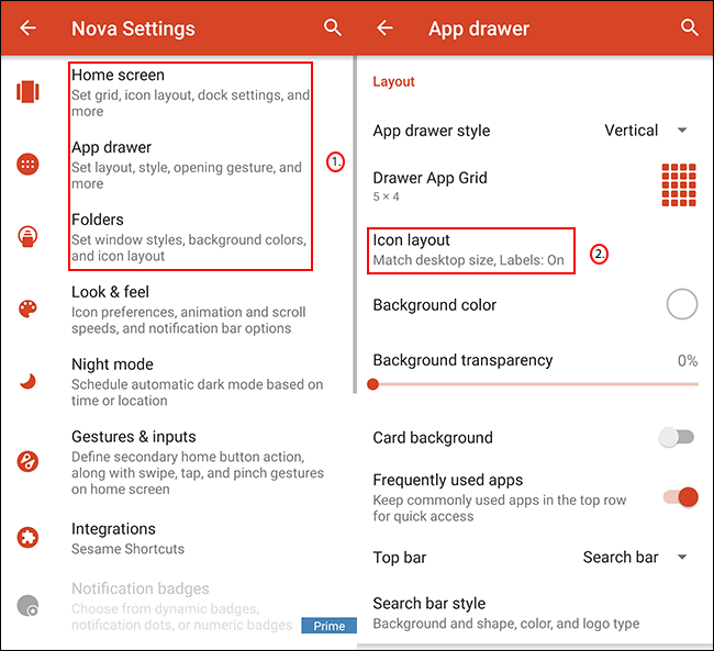 تغییر فونت اندروید در Nova Launcher